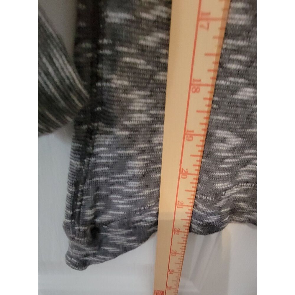 Alo Yoga Cowl Neck Hooded Drawstring Button Knit Top Heathered Gray‎ Size Small - Picture 7 of 10